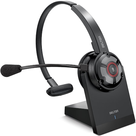 Delton 50X Wireless Computer Headset Bluetooth Headphone Canceling Mono Computer Headset Charging Dock DBTHEAD50X